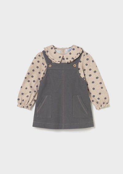 Baby Girls Overall Dress and T-Shirt Set