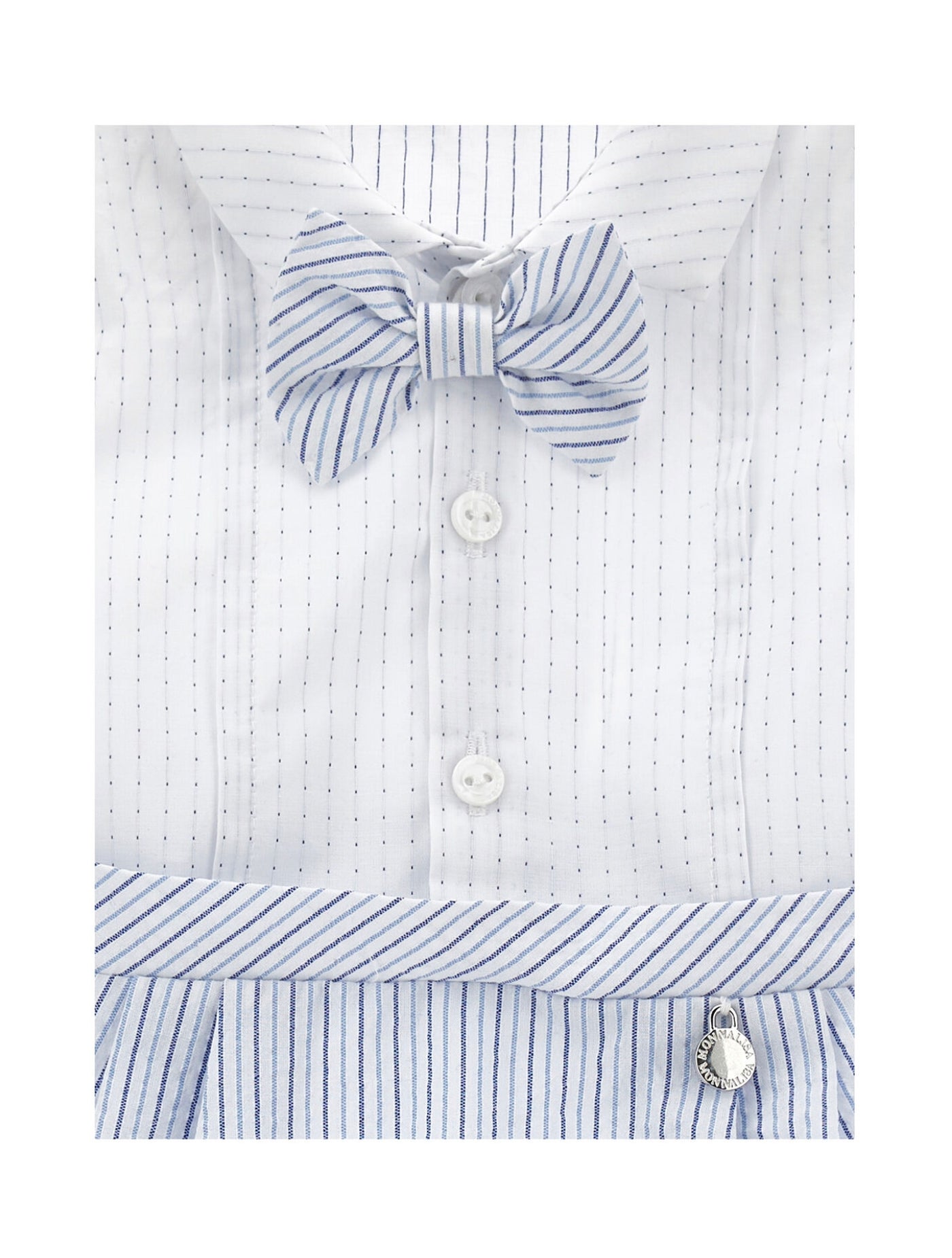 Cotton Striped Jumpsuit with a Bow Tie for Newborn Boys by Monnalisa