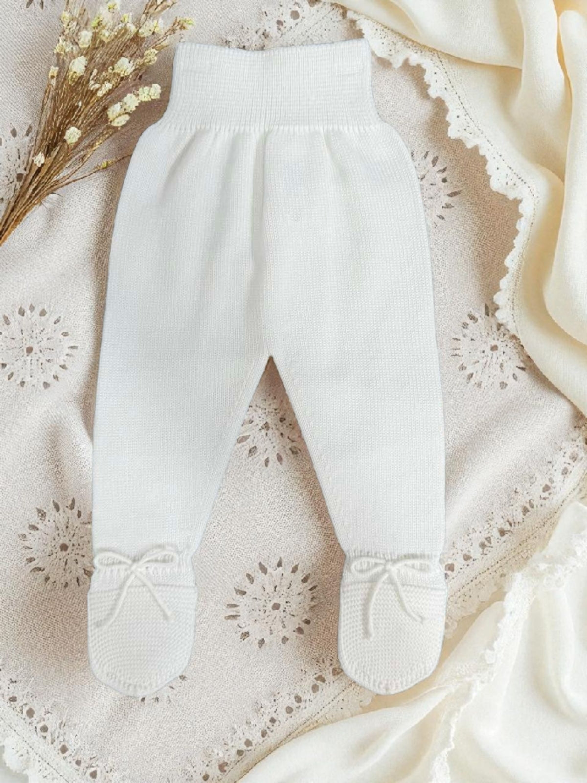 Baby Girl’s 2-Piece Knitted Set in Off-White Color