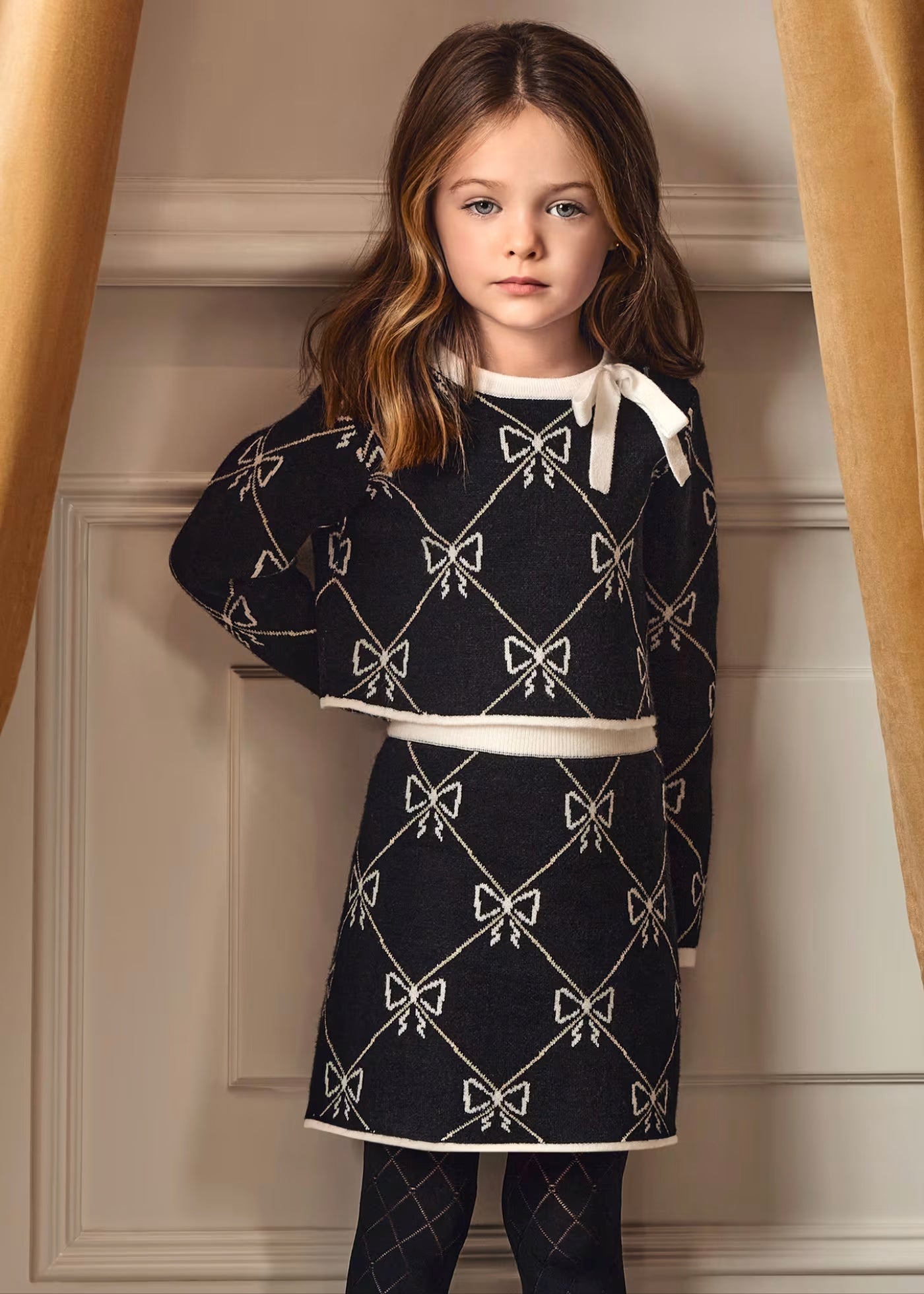 Girls Knitted 2-Piece Set Sweater and Skirt by Abel and Lula