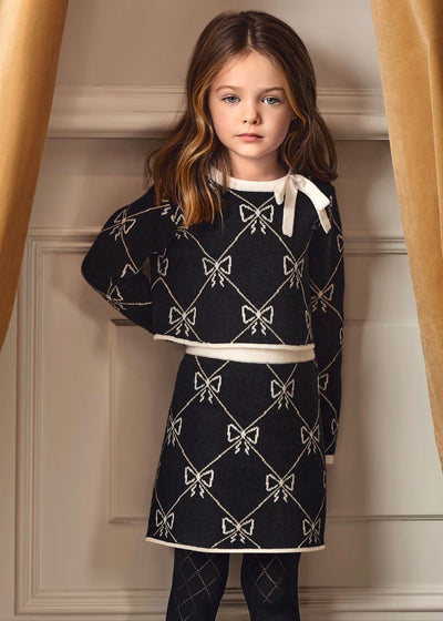 Girls Knitted 2-Piece Set Sweater and Skirt by Abel and Lula