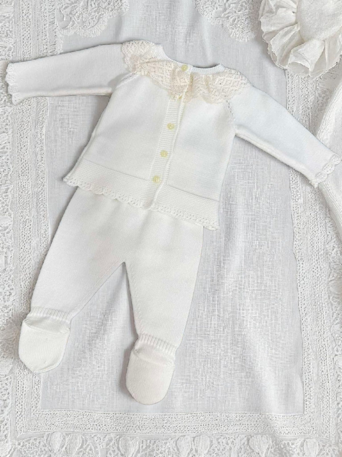 Baby Girls Ivory Two-Piece Knitted Set