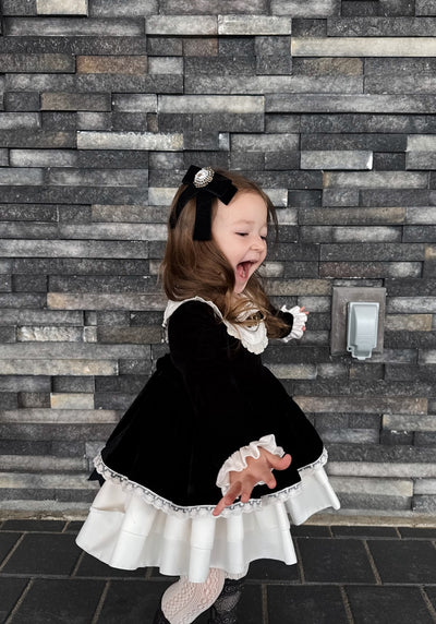 Regal Velvet Embroidered Dress
