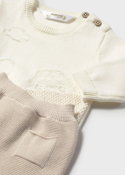 Newborn Knit Pants and Sweatshirt Set by Mayoral