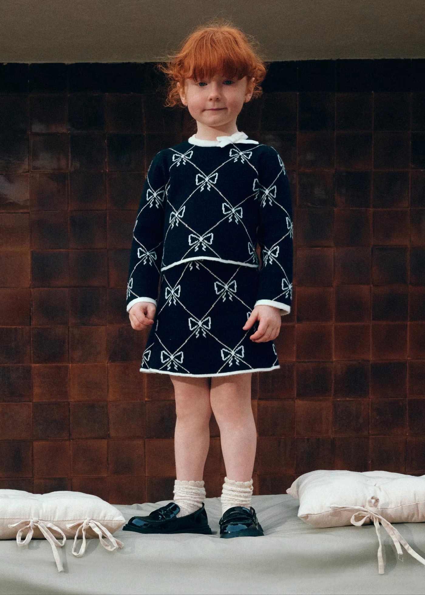 Girls Knitted 2-Piece Set Sweater and Skirt by Abel and Lula