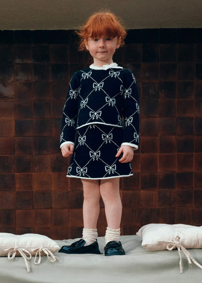 Girls Knitted 2-Piece Set Sweater and Skirt by Abel and Lula