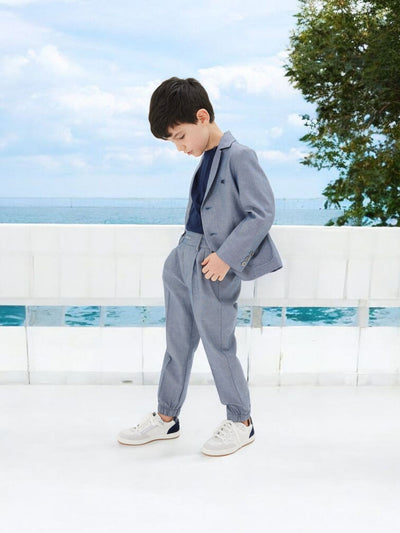 Sigma Boy Italian Navy Blue 3-piece Suit Set