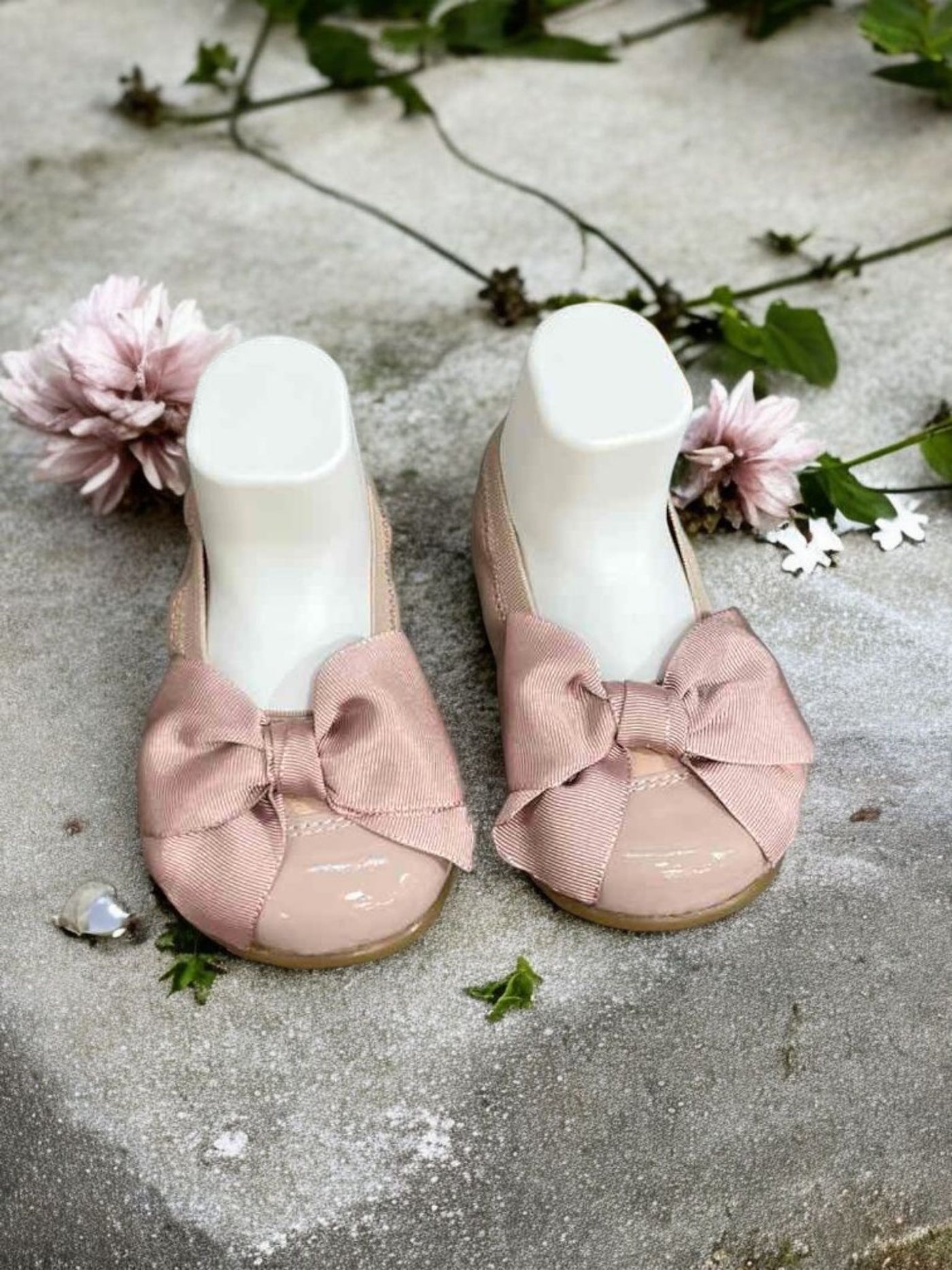 Mini Me Girls Bow Ballet Dusty Pink Flats