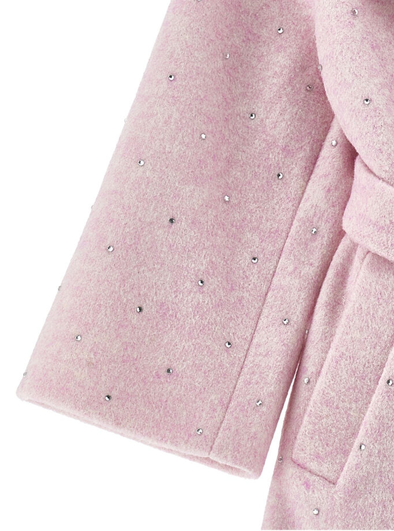 Monnalisa Pink Coat with Rhinestones