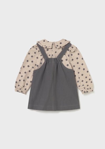 Baby Girls Overall Dress and T-Shirt Set
