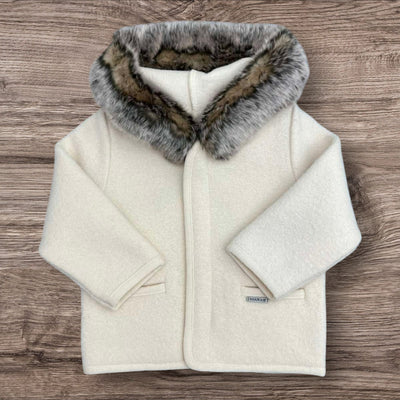 Marae Kids Ivory Fur Coat Luxurious Elegance