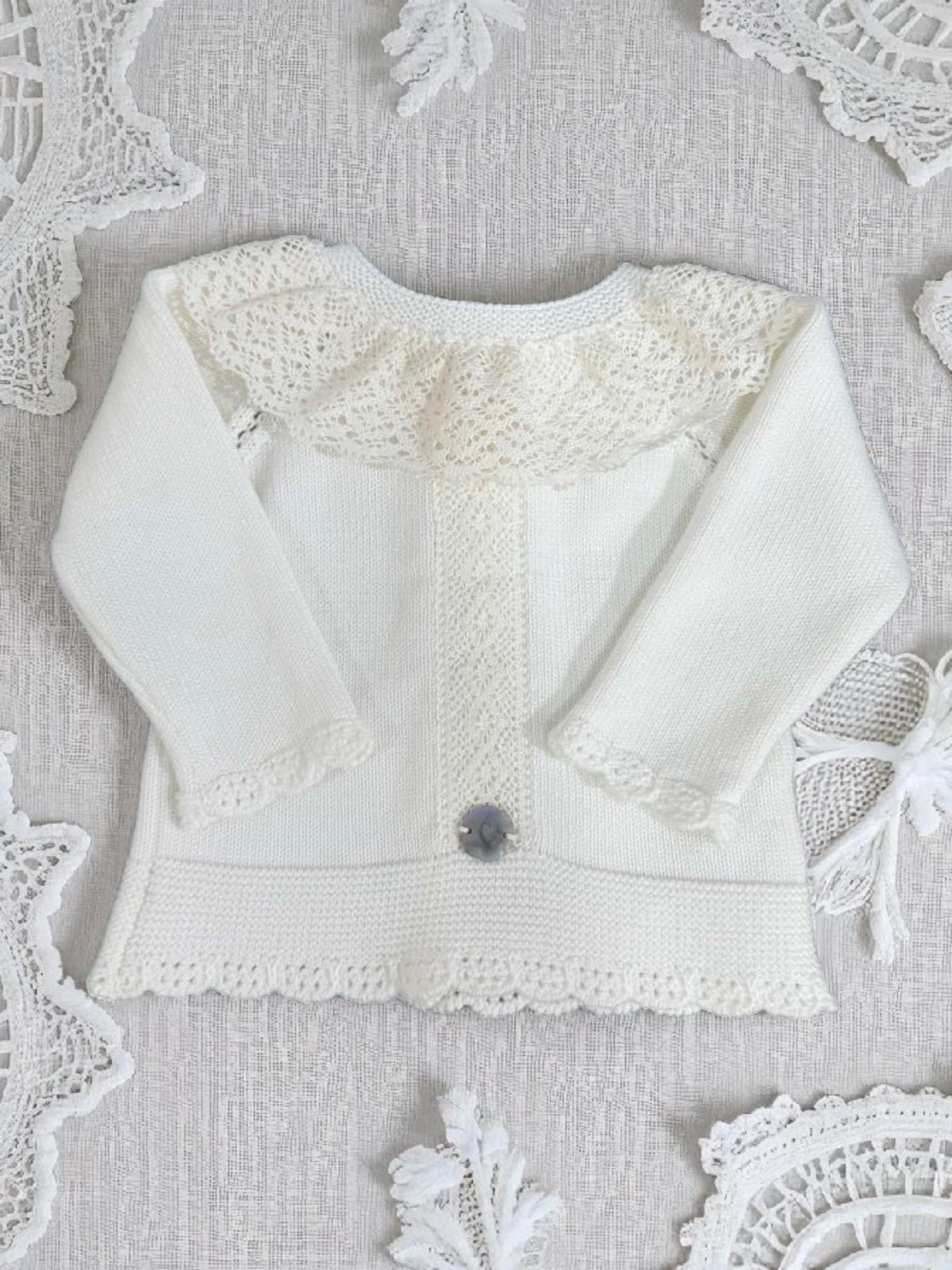 Baby Girls Ivory Two-Piece Knitted Set