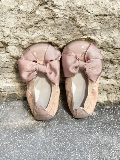 Mini Me Girls Bow Ballet Dusty Pink Flats