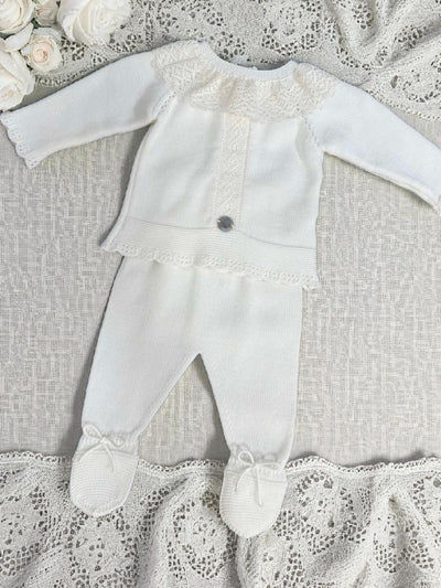 Baby Girls Ivory Two-Piece Knitted Set