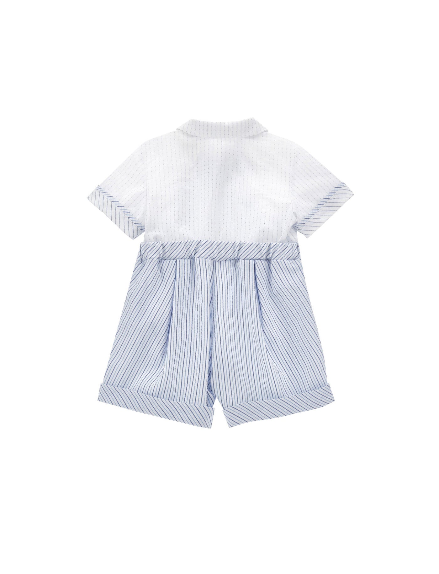 Cotton Striped Jumpsuit with a Bow Tie for Newborn Boys by Monnalisa
