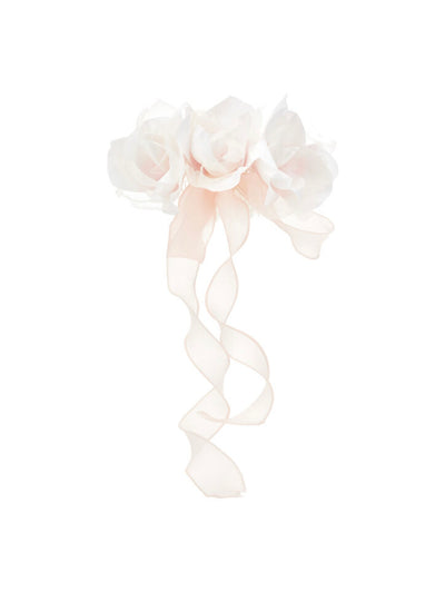 Luxe Floral Hair Clip in Off-White Color