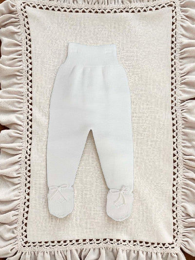Baby Boy's Eropean Knitted Ivory 2-Piece Set