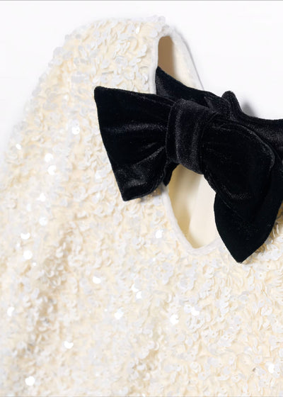 Cream A-Line Sequin Dress by Abel and Lula