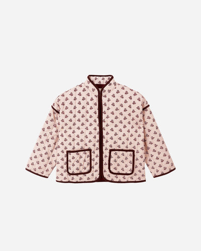 Quilted Jacket in Blush Fleur Color