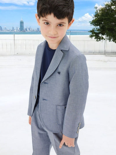 Sigma Boy Italian Navy Blue 3-piece Suit Set