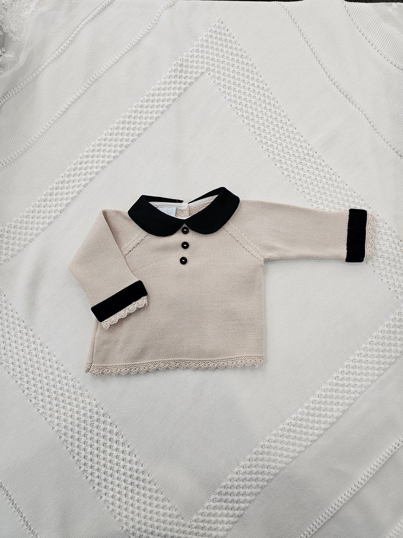 Beige Baby Knitted 3-piece Set